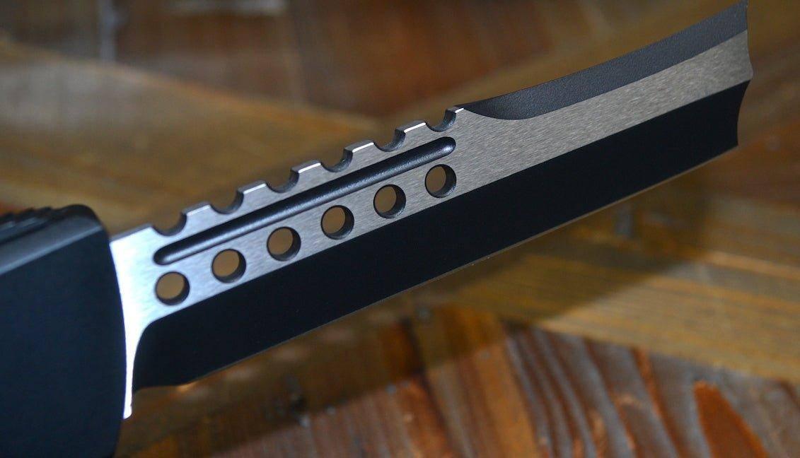 Microtech Combat Troodon 219RS-1TS Smooth Hellhound Razor Black W/ Ringed Hardware - NORTH RIVER OUTDOORS