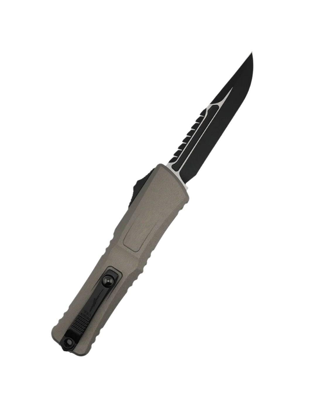 Microtech Combat Troodon Interceptor Gen III Natural Grey w/ Black Blade 1217-1NCS - NORTH RIVER OUTDOORS