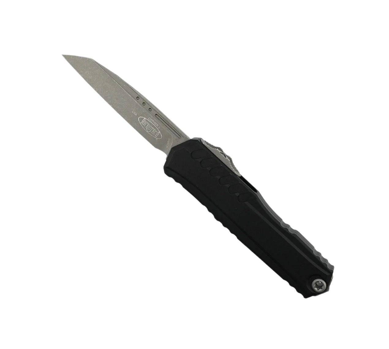 MICROTECH CYPHER II OTF AUTO BLACK ALUMINUM 3.5" S/E APOCALYPTIC STONEWASH 1241-10AP - NORTH RIVER OUTDOORS