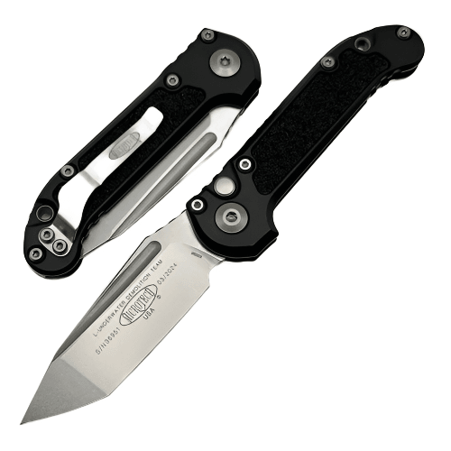 Microtech Knives LUDT Gen III Stonewash Tanto w/ Black Handle 1136-10 (USA) - NORTH RIVER OUTDOORS