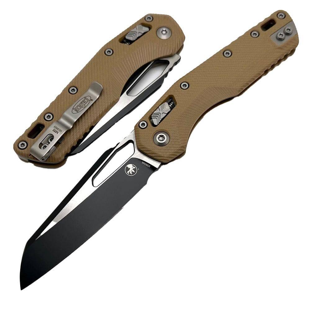 Microtech MSI RAM-LOK Tan G10 Two Tone Manual Knife M390MK 210-1FLGTTA - NORTH RIVER OUTDOORS