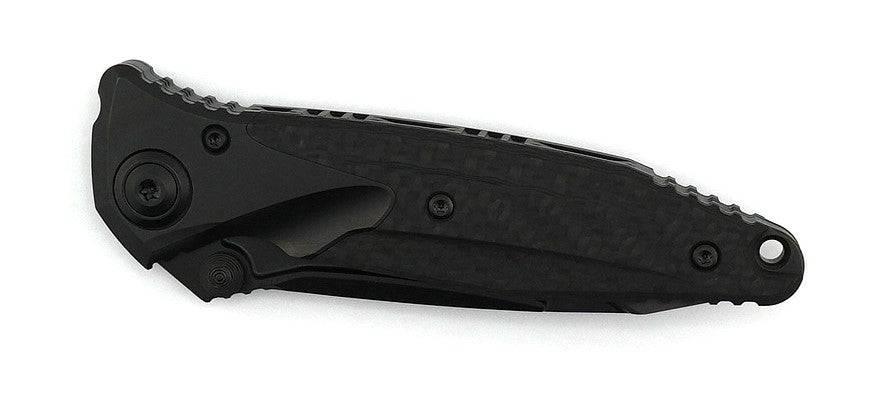 Microtech Signature Socom Bravo Manual Folding Knife 4" M390 Black DLC Tanto Titanium Handles Carbon Fiber Scales 261-1DLCTCFTIS - NORTH RIVER OUTDOORS