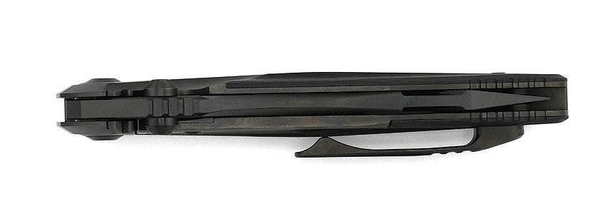 Microtech Signature Socom Bravo Manual Folding Knife 4" M390 Black DLC Tanto Titanium Handles Carbon Fiber Scales 261-1DLCTCFTIS - NORTH RIVER OUTDOORS