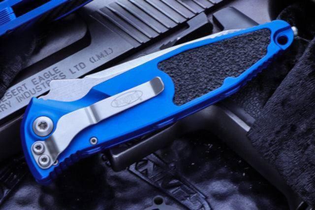 Microtech Socom Elite T/E Auto Knife Blue Handle (Stonewash Blade) 161A-10 BL - NORTH RIVER OUTDOORS