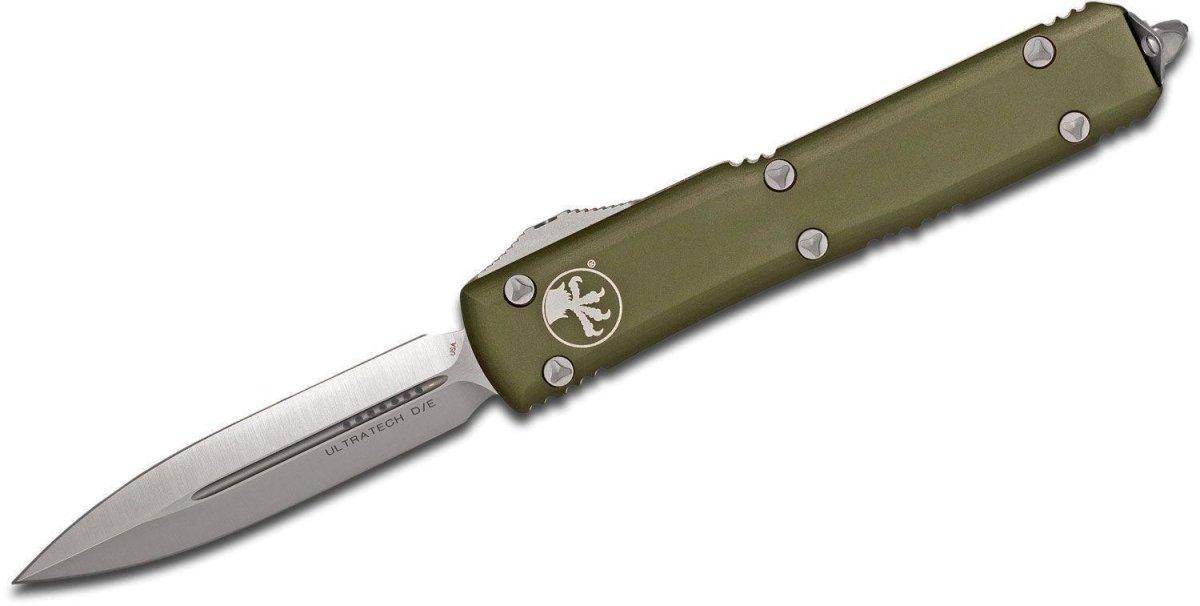 Microtech Ultratech 122-4 OD Auto OTF Knife 3.46" Satin D/E OD Handles - NORTH RIVER OUTDOORS