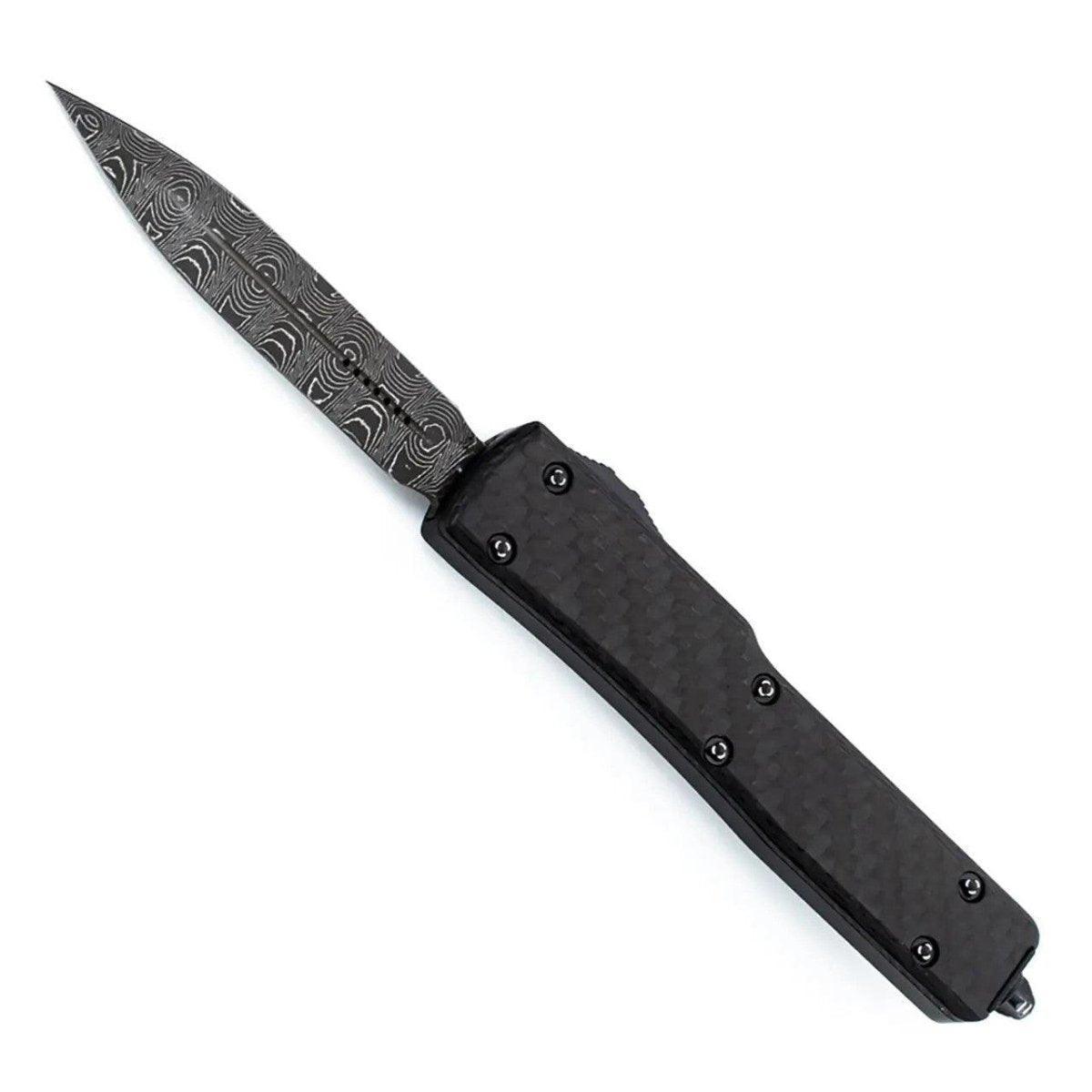 Microtech UTX-70 D/E - Carbon Fiber - Damascus Blade 147-16CFS - NORTH RIVER OUTDOORS