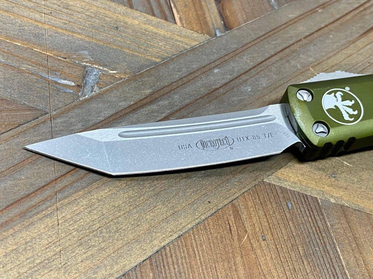 Microtech UTX-85 233-10 APOD T/E OTF OD Green Auto Knife Apoc Finish (USA) - NORTH RIVER OUTDOORS