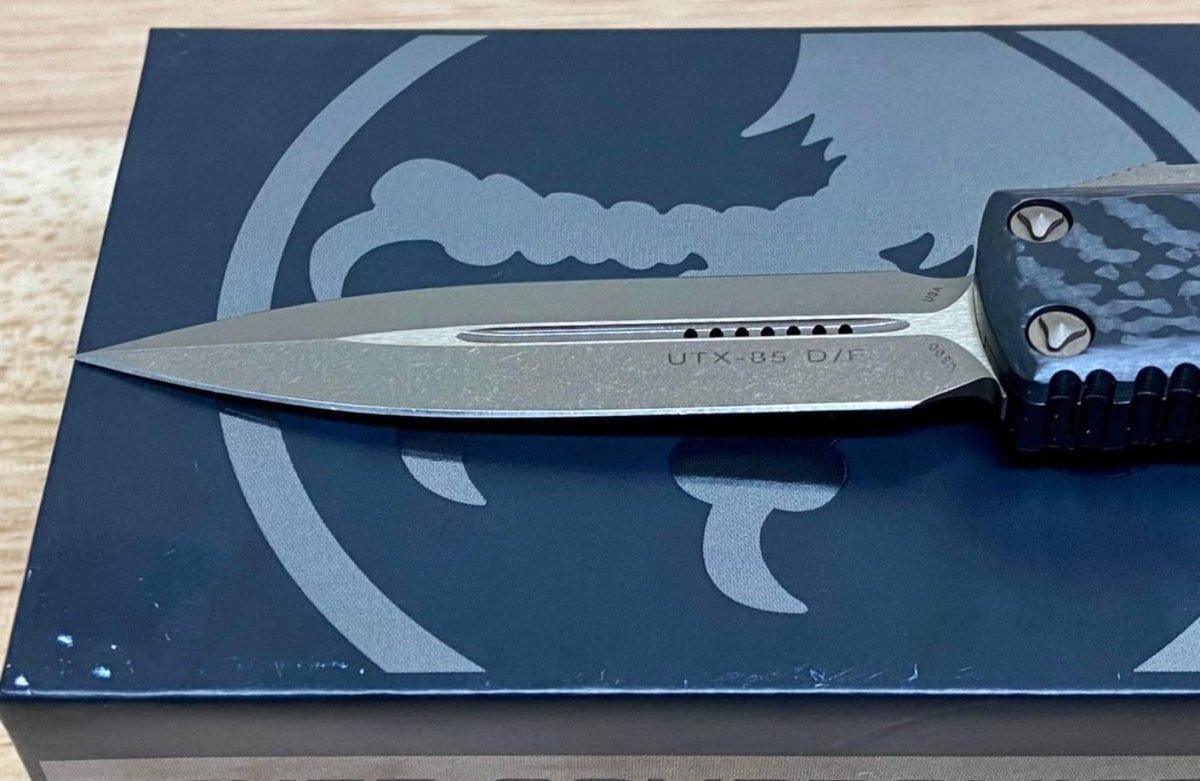 Microtech UTX-85 D/E SS Carbon Fiber Top Bronze Apocalyptic 232-13APCFS - NORTH RIVER OUTDOORS