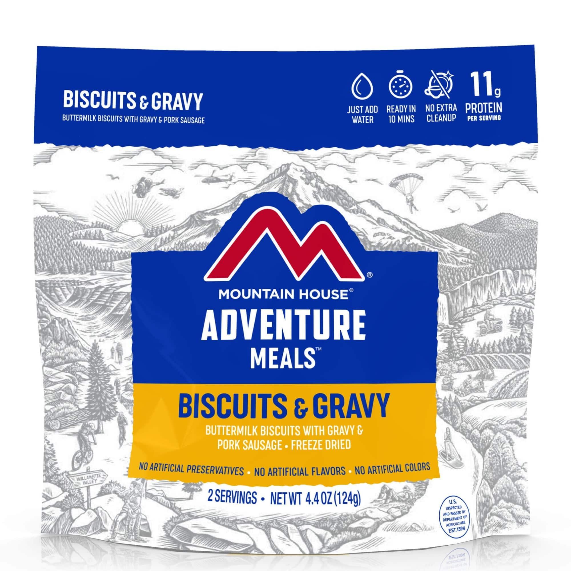 Mountain House Biscuits and Gravy Hiking, Survival & Emergency Food (Pouch) - NORTH RIVER OUTDOORS