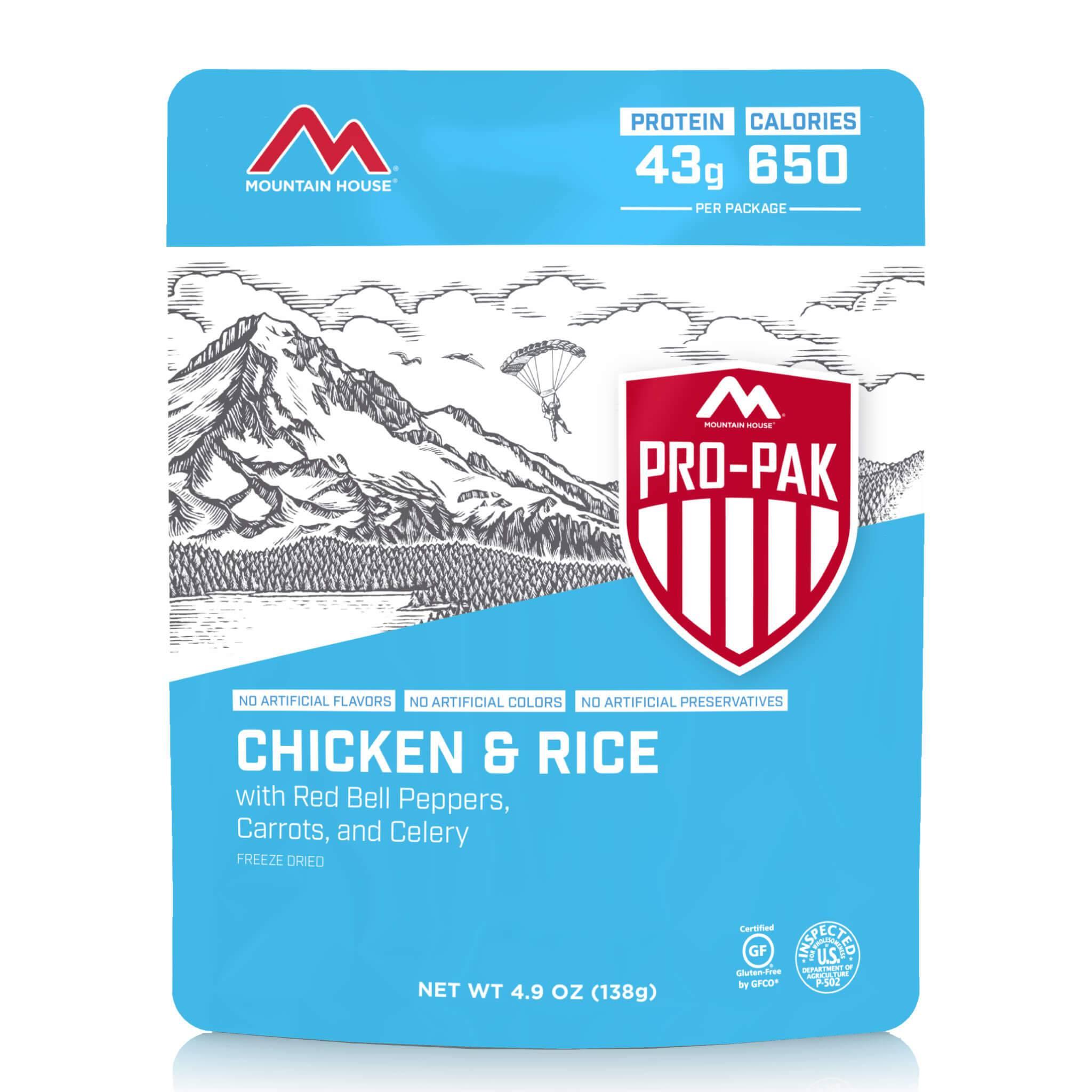 Mountain House Chicken & Rice Pro-Pak Hiking, Survival & Emergency Food (Pouch) - NORTH RIVER OUTDOORS