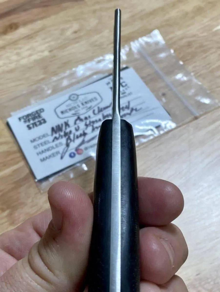 Nic Nichols Mini Cleaver Black Linen Micarta Handles - NORTH RIVER OUTDOORS