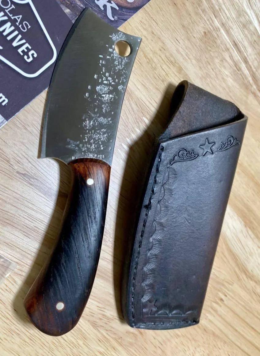 Nic Nichols Mini Cleaver Makers Mark Bourbon Handles Limited Edition - NORTH RIVER OUTDOORS