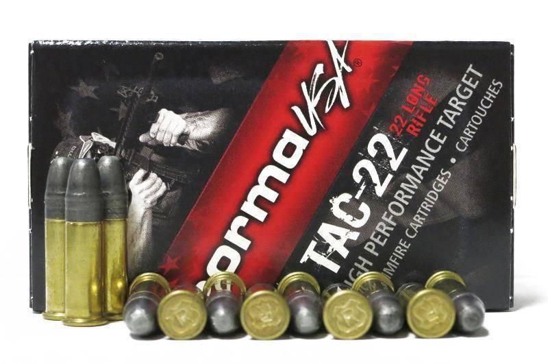 Norma TAC-22 22 Long Rifle Ammo 40 Grain Lead Round Nose 50 RDS - NORTH RIVER OUTDOORS