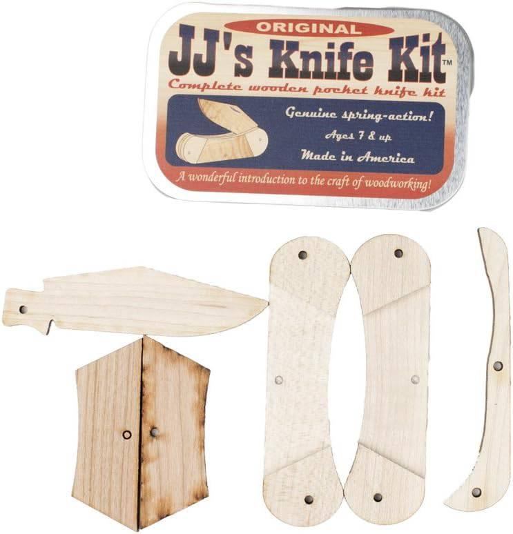 JJ’s Knife Kit Original Wooden Pocket Knife Making Kit Perfect Beginner Knife Making (USA) - NORTH RIVER OUTDOORS