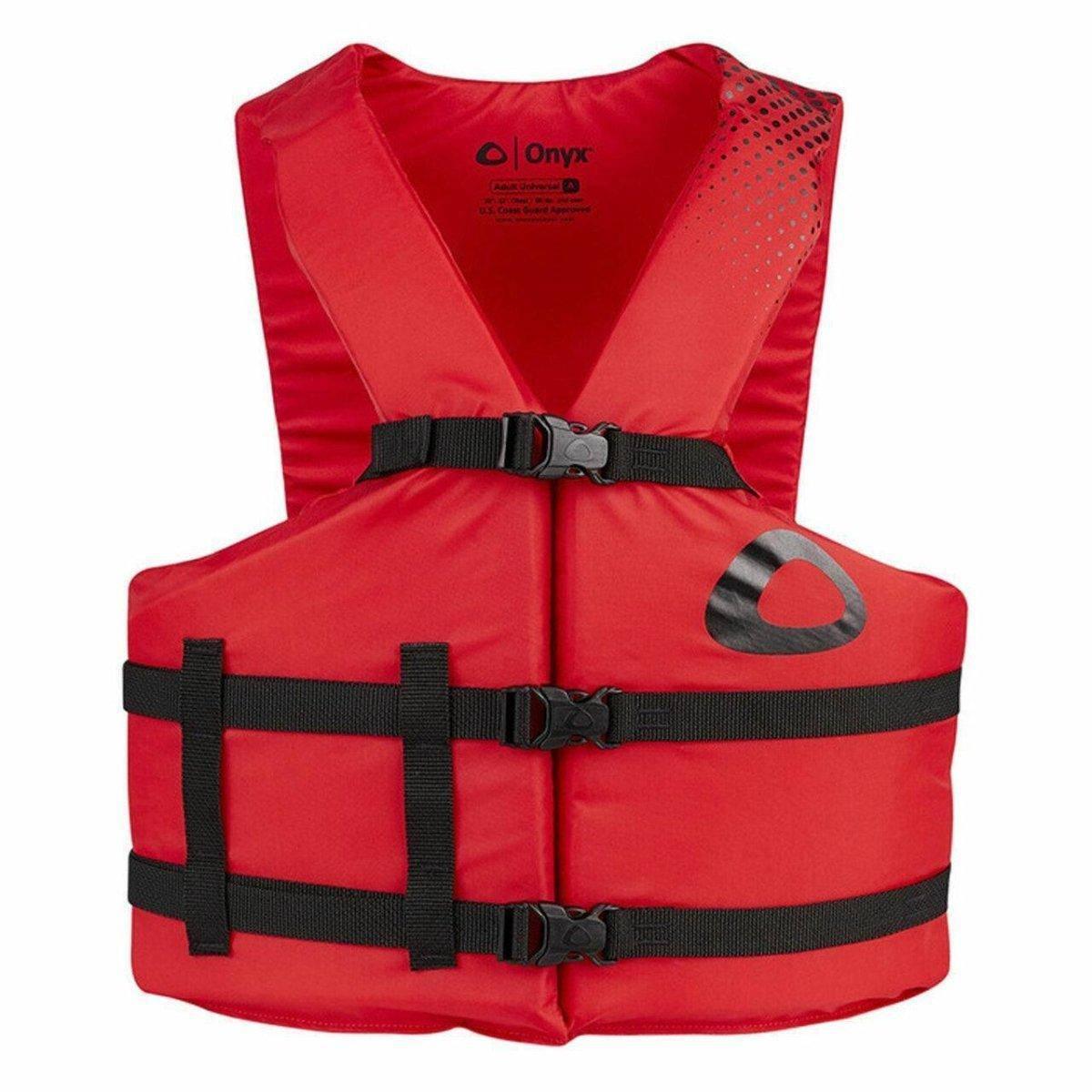 Onyx 103700-100-004-18 Adult Comfort Life Vest - Universal, Red - NORTH RIVER OUTDOORS