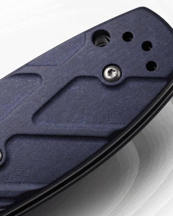 Benchmade 585-03 Mini Barrage Axis Assisted Folding Knife 2.91" S30V Satin Drop Point Plain Blue Canyon Handles - NORTH RIVER OUTDOORS