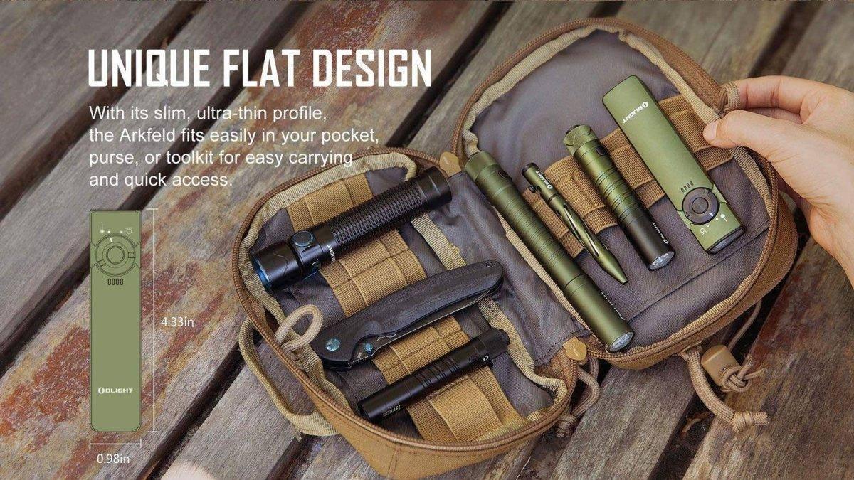 Olight Arkfeld Rechargeable Cool White LED Flat Flashlight 1000 Max Lumens - NORTH RIVER OUTDOORS