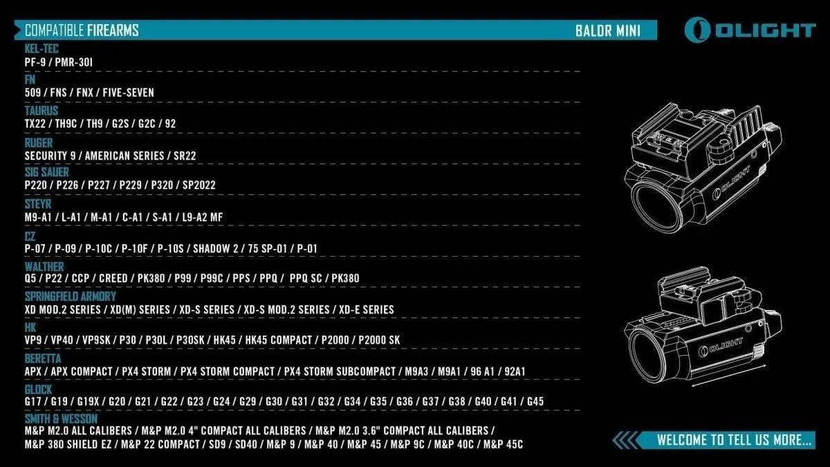 Olight Baldr Mini Weaponlight 600 Lumens - NORTH RIVER OUTDOORS