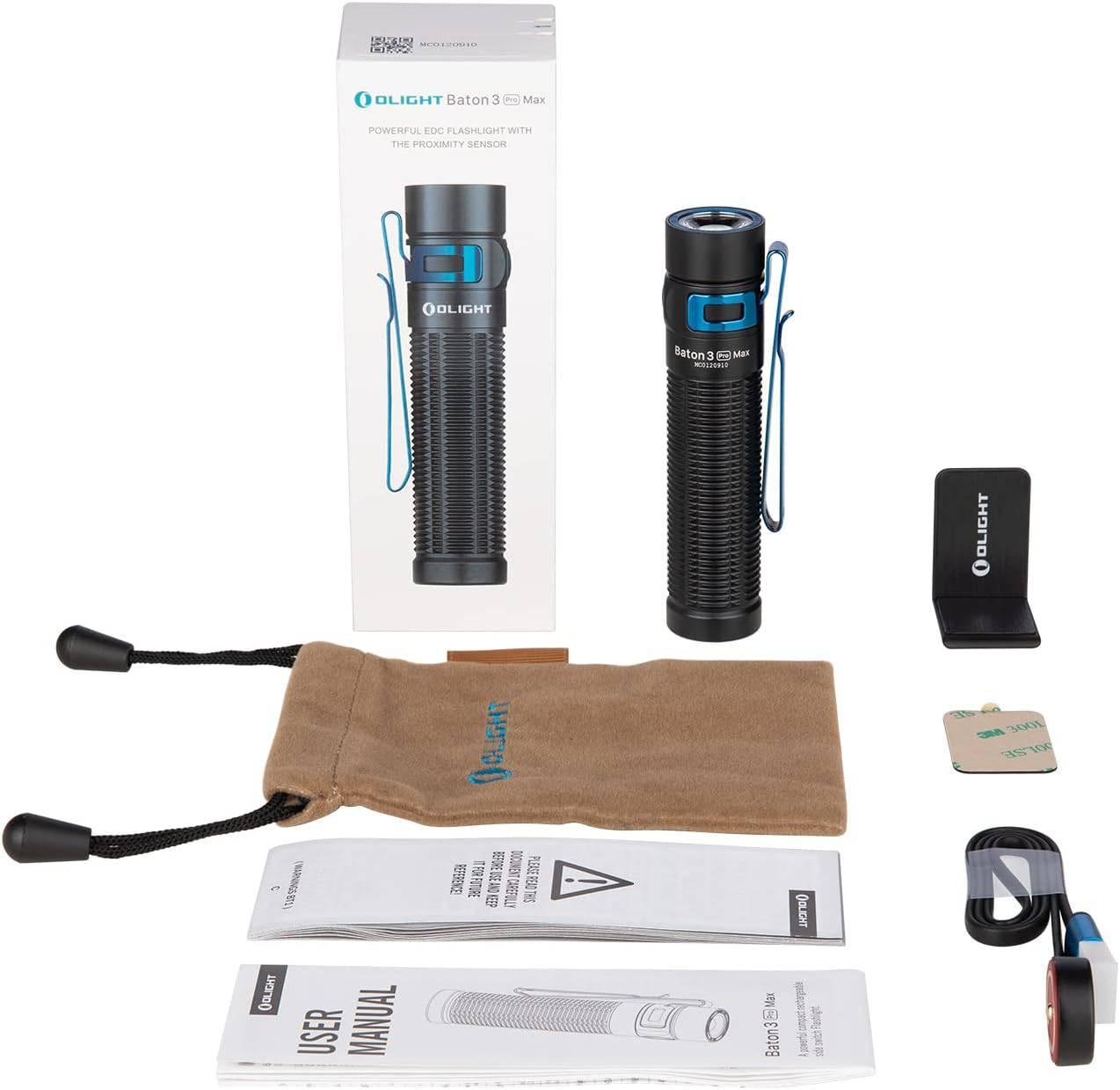 Olight Baton 3 Pro Max 2500 Lumens Rechargeable Compact Flashlight (Cool White) - NORTH RIVER OUTDOORS