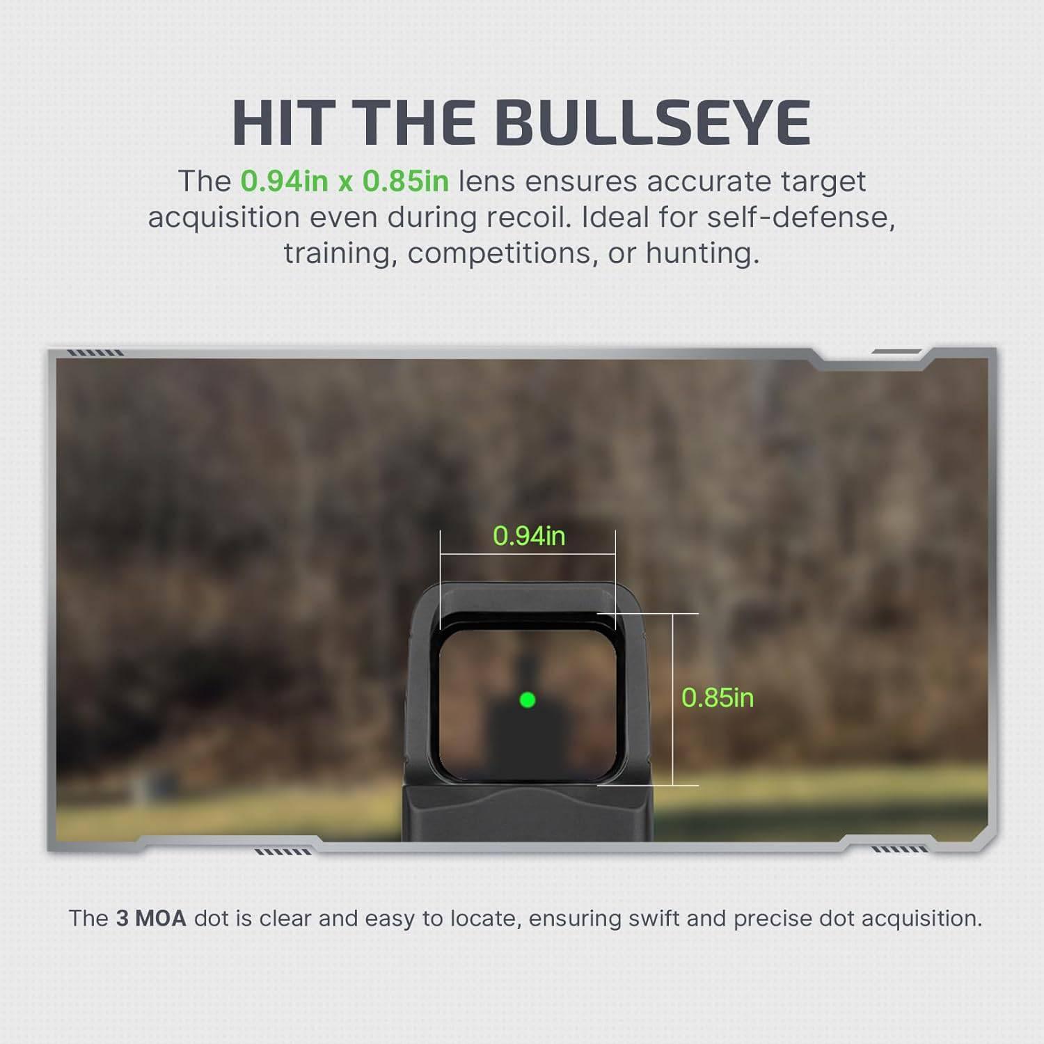 OLIGHT Osight 3 MOA Rechargeable Dot Sight with Charging Cover Picatinny Mount - NORTH RIVER OUTDOORS