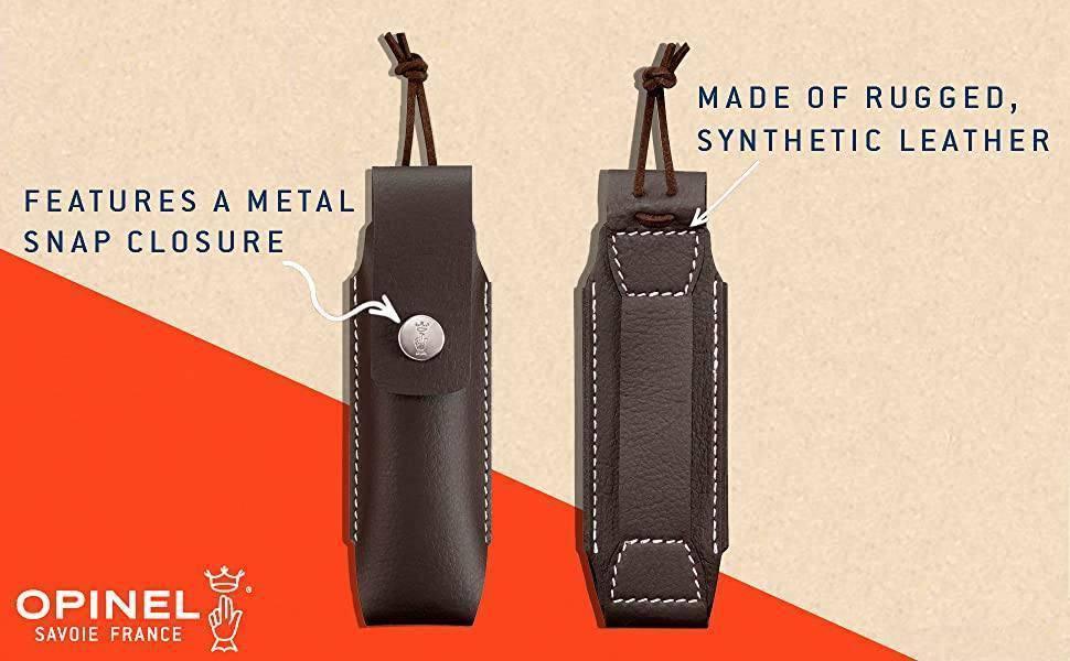 Opinel No.8 Carbon Knife with Sheath, Wooden Slide Gift Box (France) - NORTH RIVER OUTDOORS