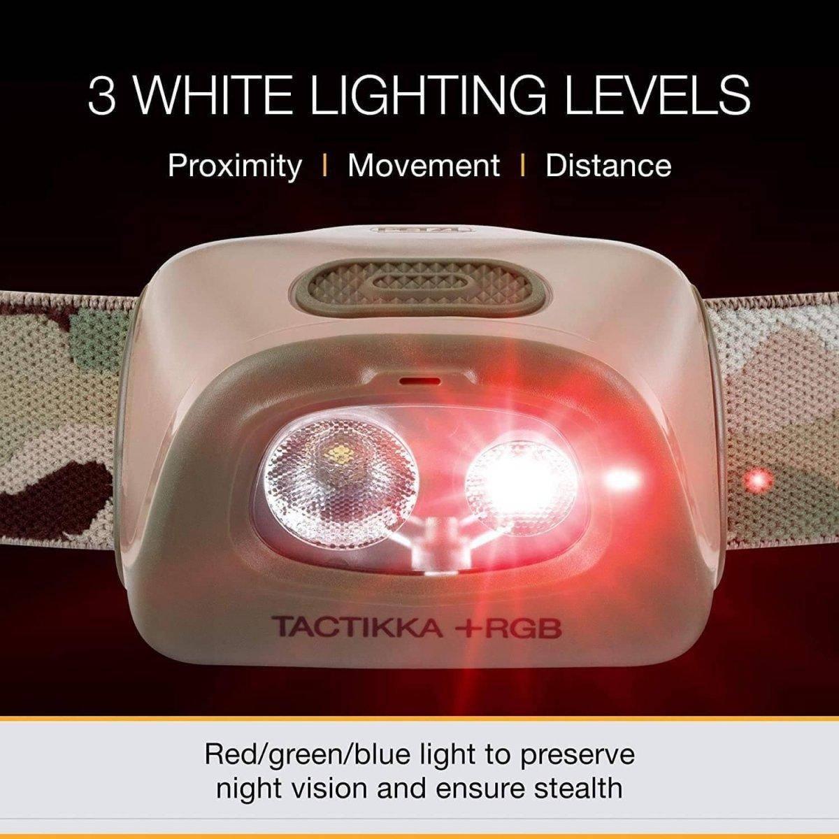 PETZL TACTIKKA +RGB Outdoor Hunting Stealth Headlamp - NORTH RIVER OUTDOORS