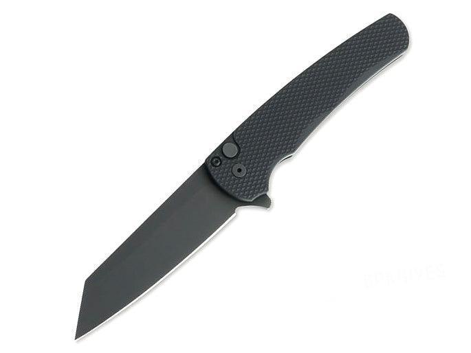 Pro-Tech 5206 Malibu Manual Flipper Knife 3.30" CPM-20CV Black DLC Textured Handles - NORTH RIVER OUTDOORS