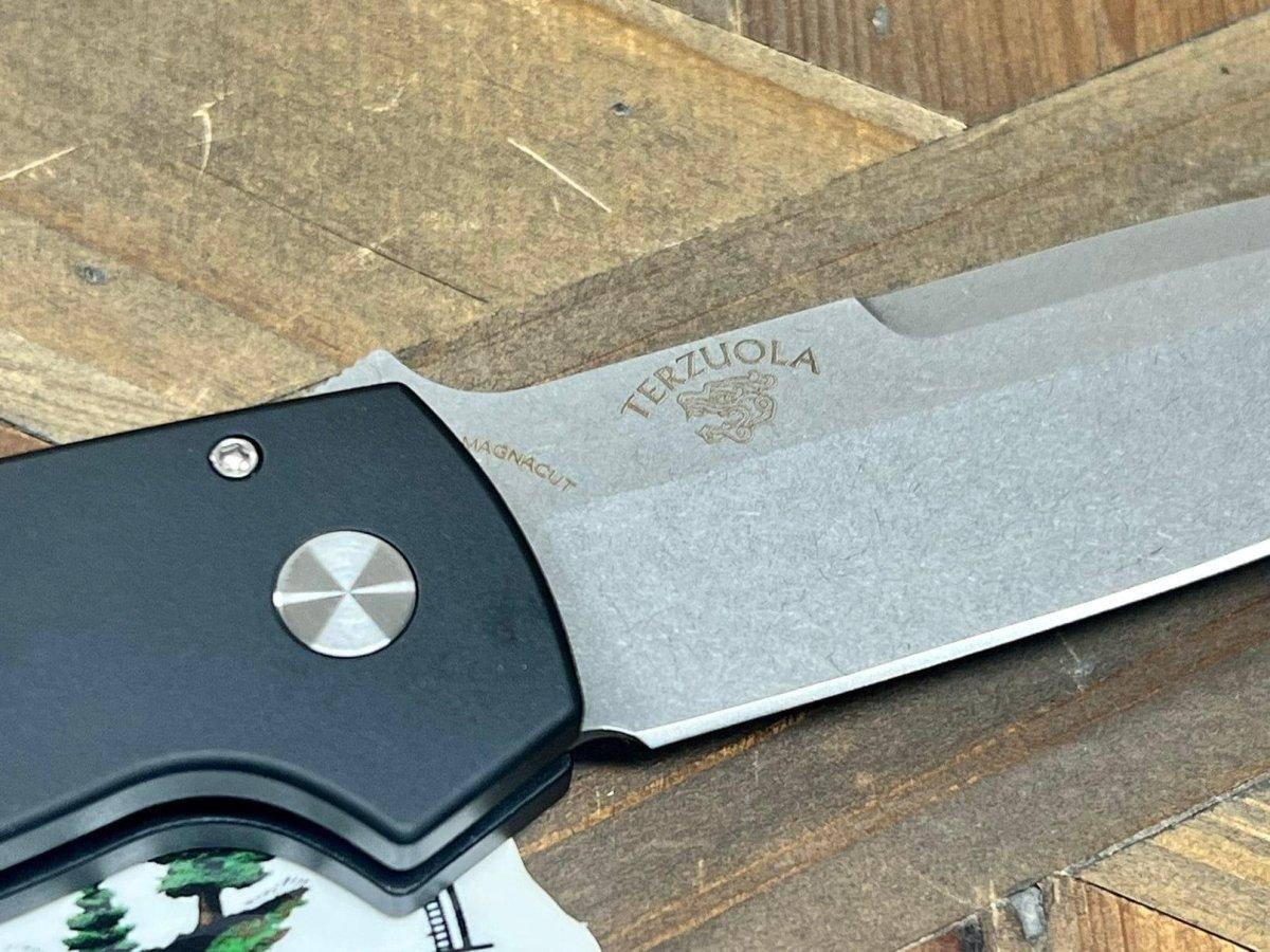 Pro-Tech Bob Terzuola ATCF Auto Folding Knife 3.5" Stonewashed MagnaCut Dark Matter FatCarbon Inlays - NORTH RIVER OUTDOORS
