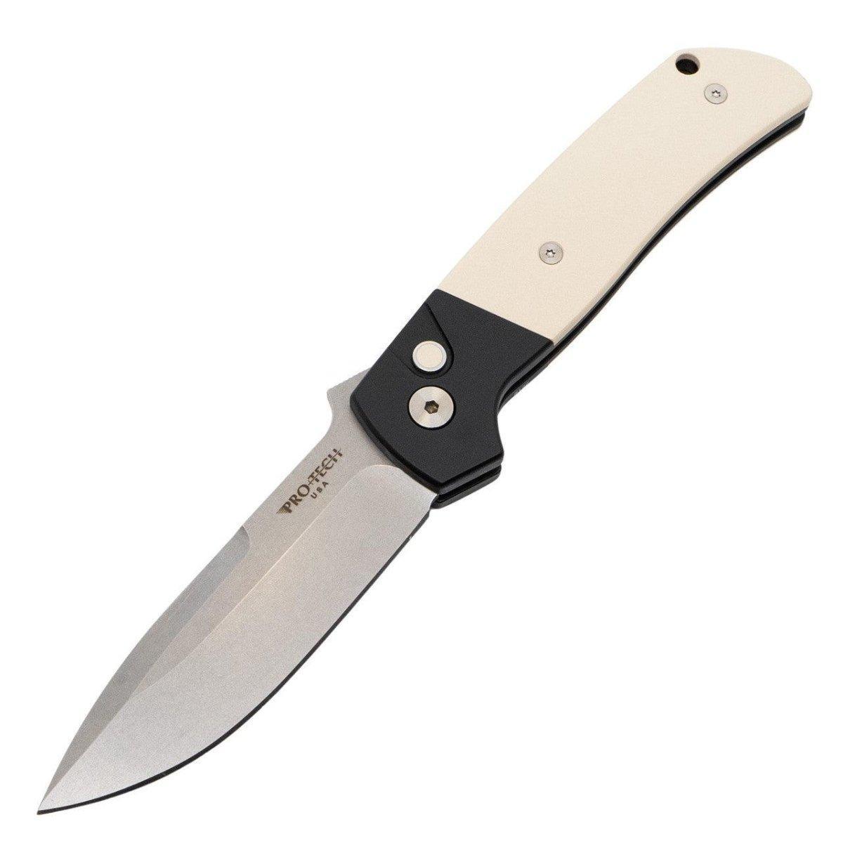Pro-Tech BT2751 Terzuola ATCF Auto "Tuxedo" Blk Alum / Ivory Micarta (3.5" SW Magnacut) - NORTH RIVER OUTDOORS