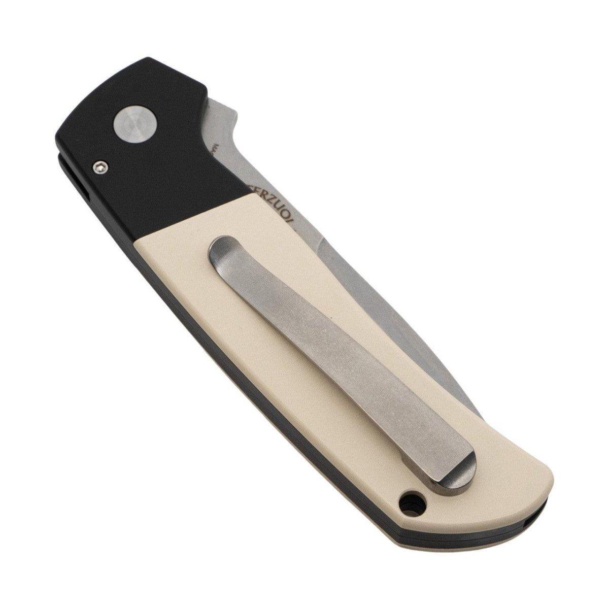 Pro-Tech BT2751 Terzuola ATCF Auto "Tuxedo" Blk Alum / Ivory Micarta (3.5" SW Magnacut) - NORTH RIVER OUTDOORS
