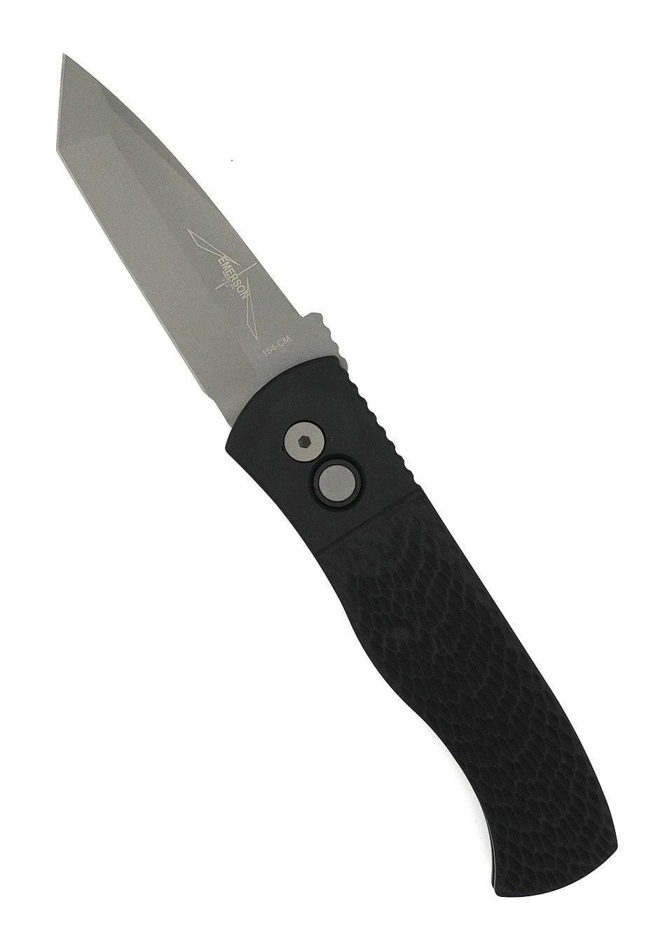 Pro-Tech E7T05 Emerson CQC7 Auto Folding Knife 3.25" 154CM Tanto Plain Blade Black Jigged Handles - NORTH RIVER OUTDOORS