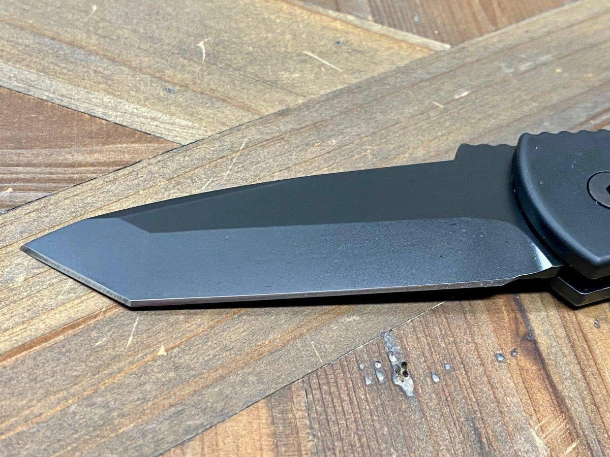 Pro-Tech Emerson E7T Operator Tritium Button Tanto Knife (3.25" Black) - NORTH RIVER OUTDOORS