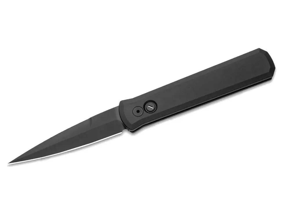 Pro-Tech Godfather Operator Automatic Blk Alum w/Tritium Button (4" Blk Sterile) 921-OP - NORTH RIVER OUTDOORS