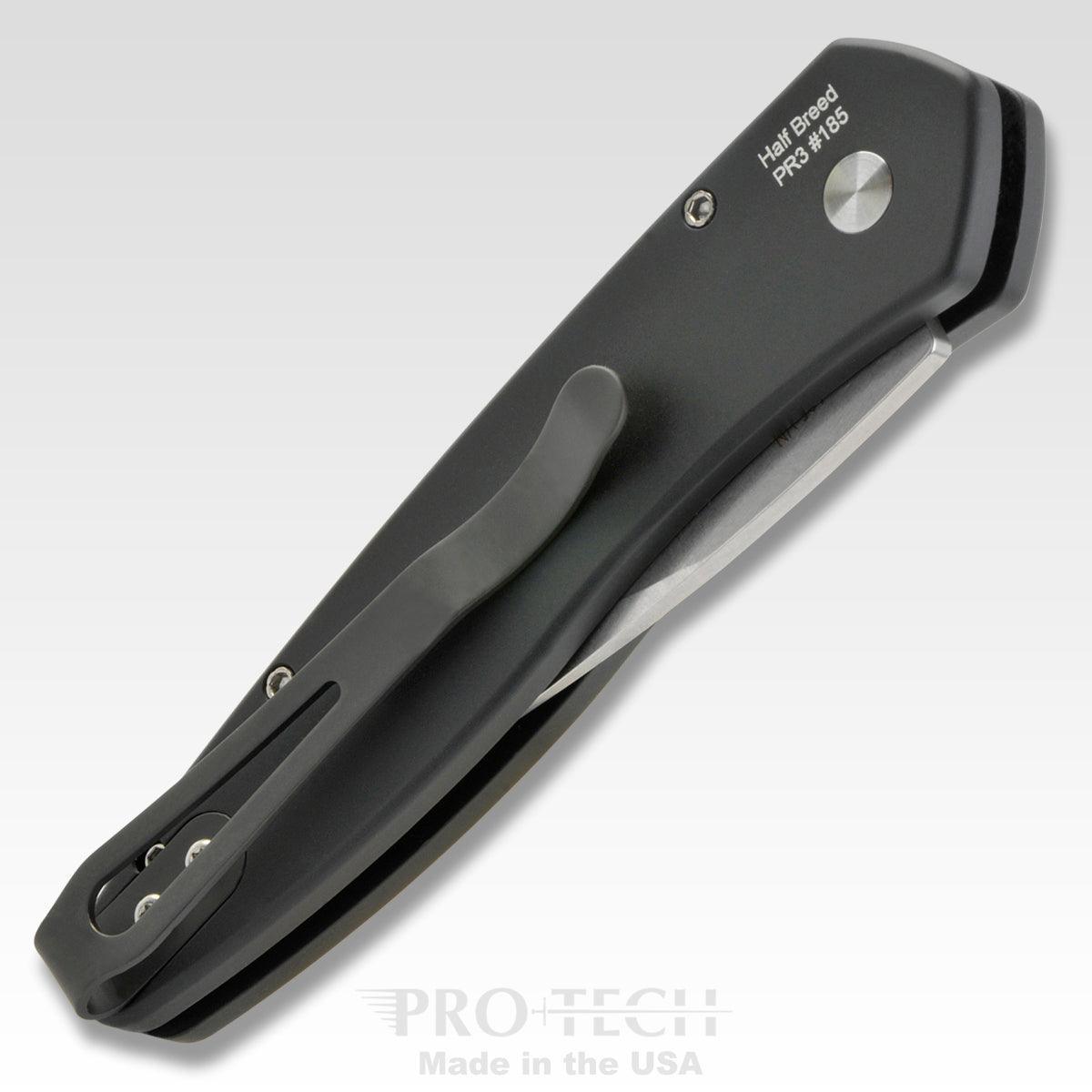 Pro-Tech Half Breed Auto 3605 Black Handle Stonewash BLade - NORTH RIVER OUTDOORS