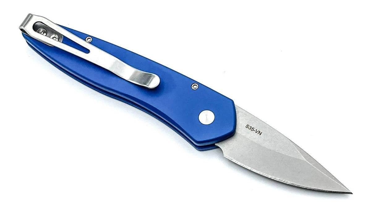 Pro-Tech Half Breed Auto 3605-BLUE Handle Stonewash BLade - NORTH RIVER OUTDOORS