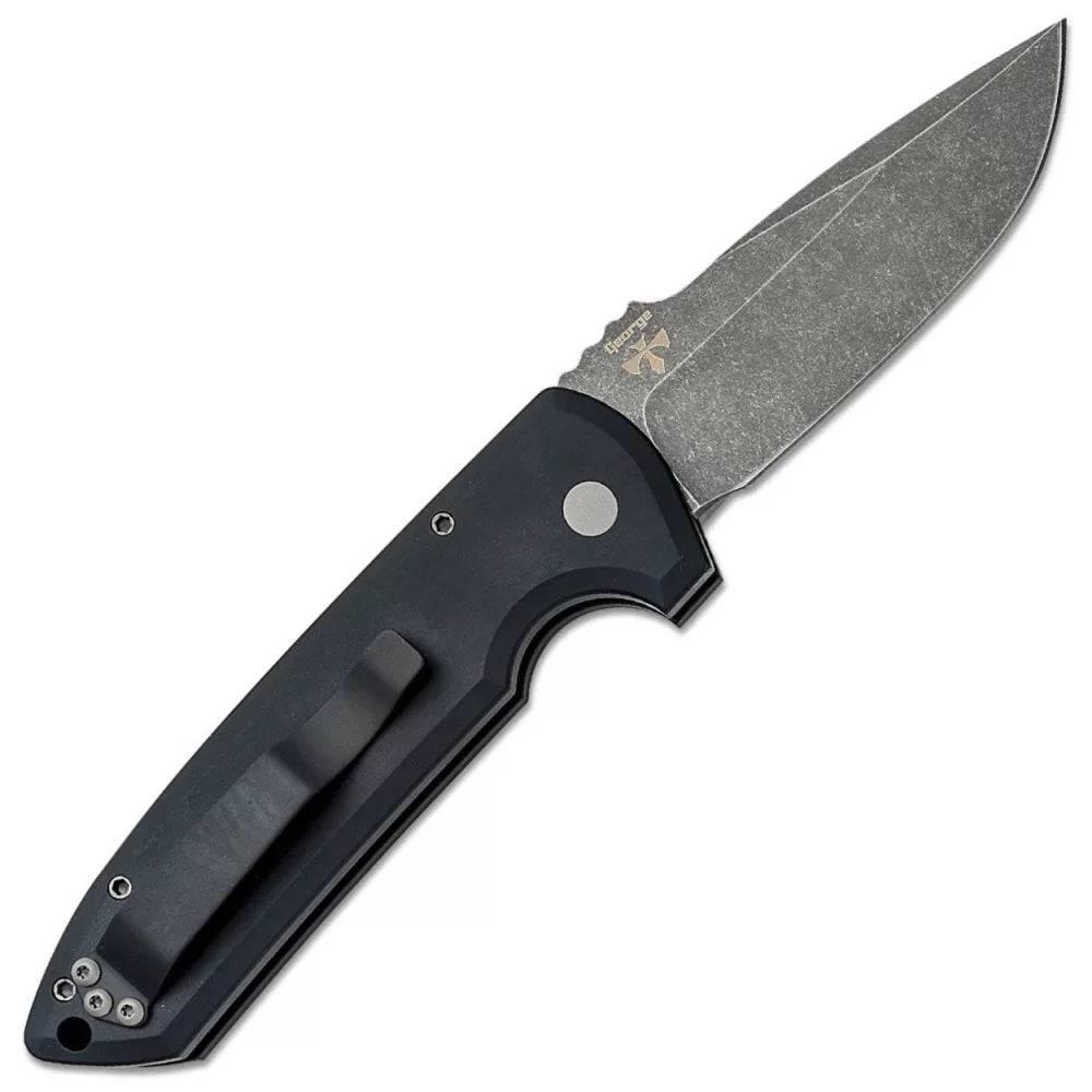 Pro-Tech LG311 Les George Rockeye Auto Folding Knife 3.375" S35VN Acid Washed - NORTH RIVER OUTDOORS