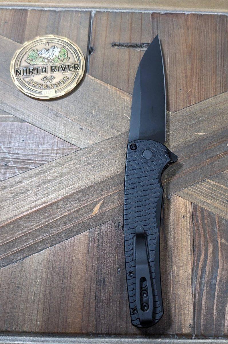 Pro-Tech Malibu All Black MagnaCut Wharncliffe Dragon Scale Flipper Knife (3.3" DLC) - NORTH RIVER OUTDOORS