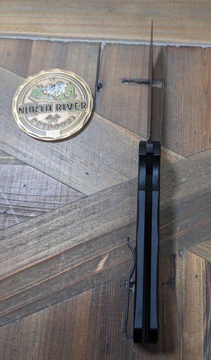 Pro-Tech Malibu All Black MagnaCut Wharncliffe Dragon Scale Flipper Knife (3.3" DLC) - NORTH RIVER OUTDOORS