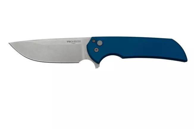 Pro-Tech Mordax MX101-Blue MagnaCut Knife Blue Handle Stonewash Plain Edge (USA) - NORTH RIVER OUTDOORS