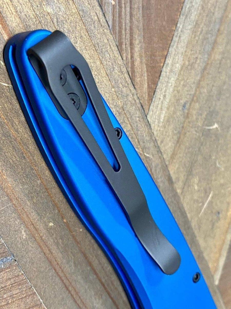 Pro-Tech Newport 3407-BLUE Auto Knife Black (3") (Blue Handle) - NORTH RIVER OUTDOORS