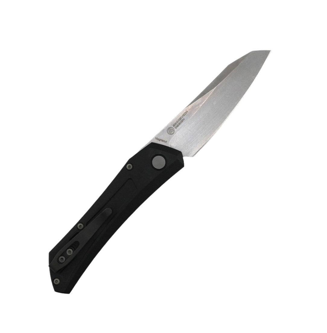 Pro-Tech Oligarch Auto Folder Black Aluminum Body Magnacut Stonewashed Plain Edge (3.25") DS101 - NORTH RIVER OUTDOORS