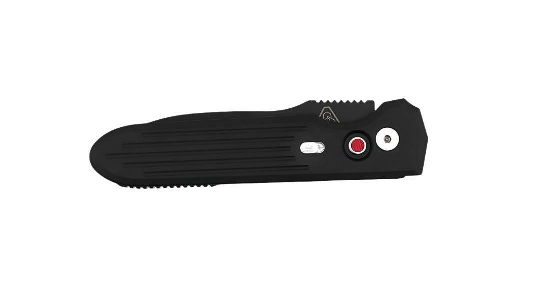 Pro-Tech Prometheus Design Werx Invictus Auto Folder Black Blade Black Handle Red G10 Push Button - NORTH RIVER OUTDOORS