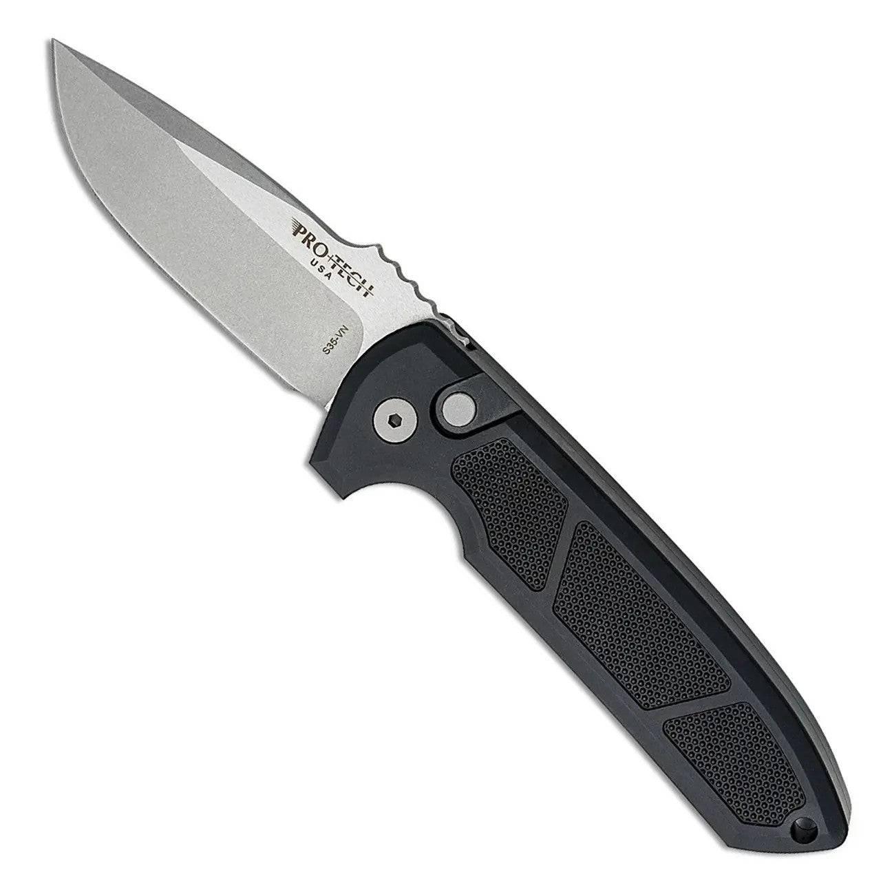 Pro-Tech Rockeye Auto Black Textured Handle Stonewash S35VN Blade LG305 - NORTH RIVER OUTDOORS