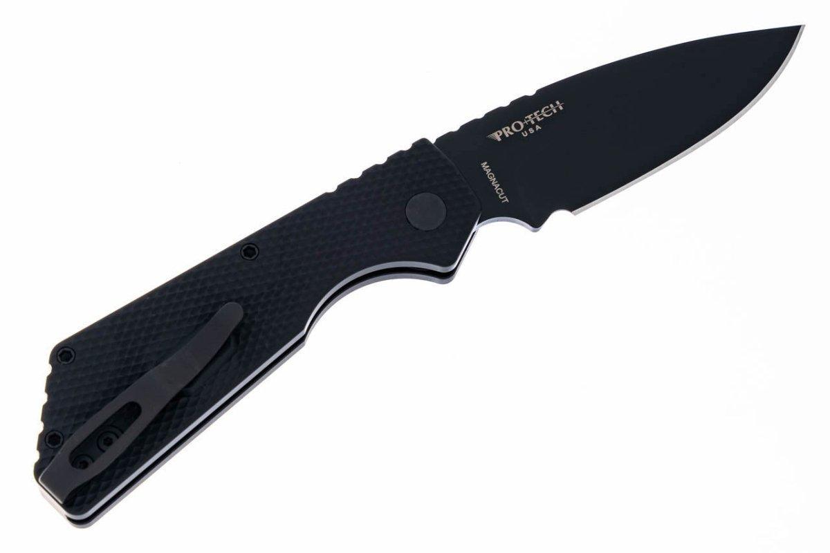 Pro-Tech Strider PT207 Auto Black DLC Magnacut Black Textured Handle (USA) - NORTH RIVER OUTDOORS