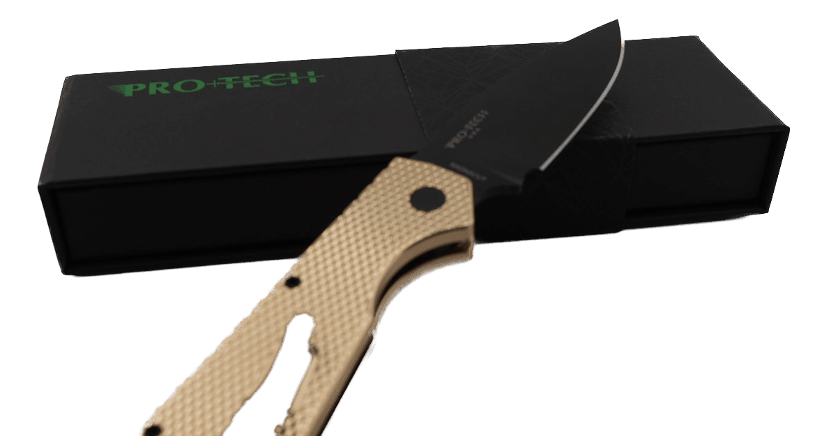 Pro-Tech Strider PT236 PT+ Auto Folding Knife 3.05" MagnaCut Black DLC Drop Point Blade AlBronze Bronze Handles - NORTH RIVER OUTDOORS