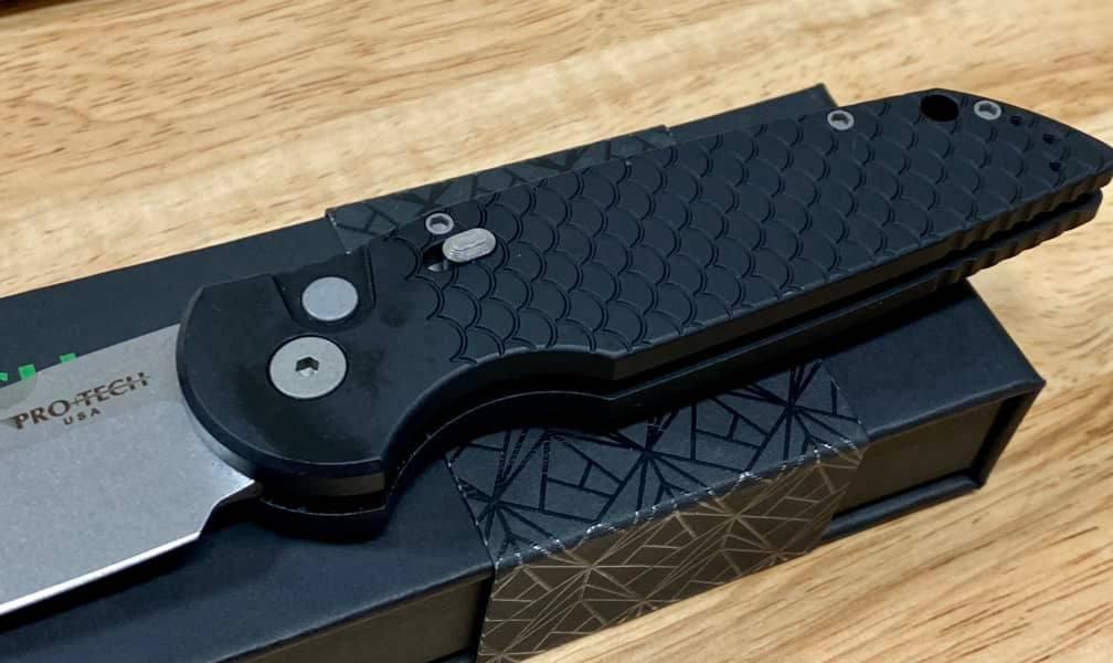 Pro-Tech TR-3 MC1 Magnacut Knife Fish Scale Black - NORTH RIVER OUTDOORS