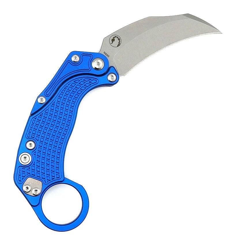 Reate Exo-K Karambit Gravity Knife Blue Aluminum (3.1" Stonewash) - NORTH RIVER OUTDOORS