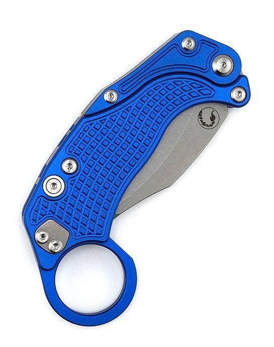 Reate Exo-K Karambit Gravity Knife Blue Aluminum (3.1" Stonewash) - NORTH RIVER OUTDOORS