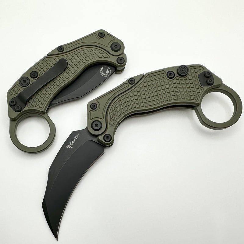 Reate Exo-K Karambit Gravity Knife Green Aluminum (3.1" Black PVD) - NORTH RIVER OUTDOORS