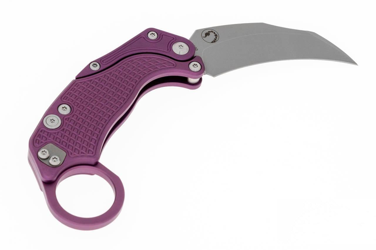 Reate Exo-K Karambit Gravity Knife Purple Aluminum (3.1" Stonewash) - NORTH RIVER OUTDOORS